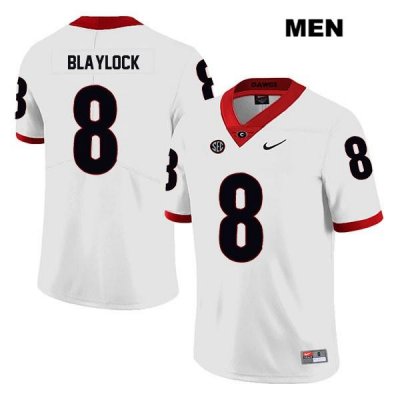 Men's Georgia Bulldogs NCAA #8 Dominick Blaylock Nike Stitched White Legend Authentic College Football Jersey XZK7254BA